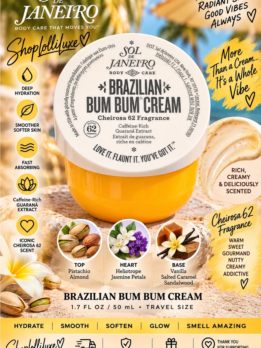 SOL DE JANEIRO Brazilian Bum Bum Cream – 1.7 oz / 50 mL